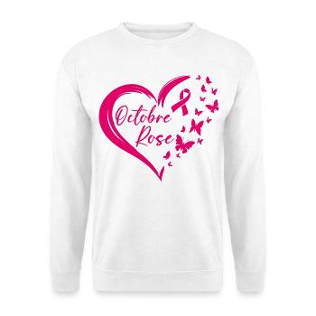 Pink October Ribbon Awareness - Unisex Sweatshirt - white - Front