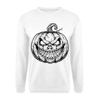 Halloween pumpkin in black the design for horror - Unisex Sweatshirt - white - Front
