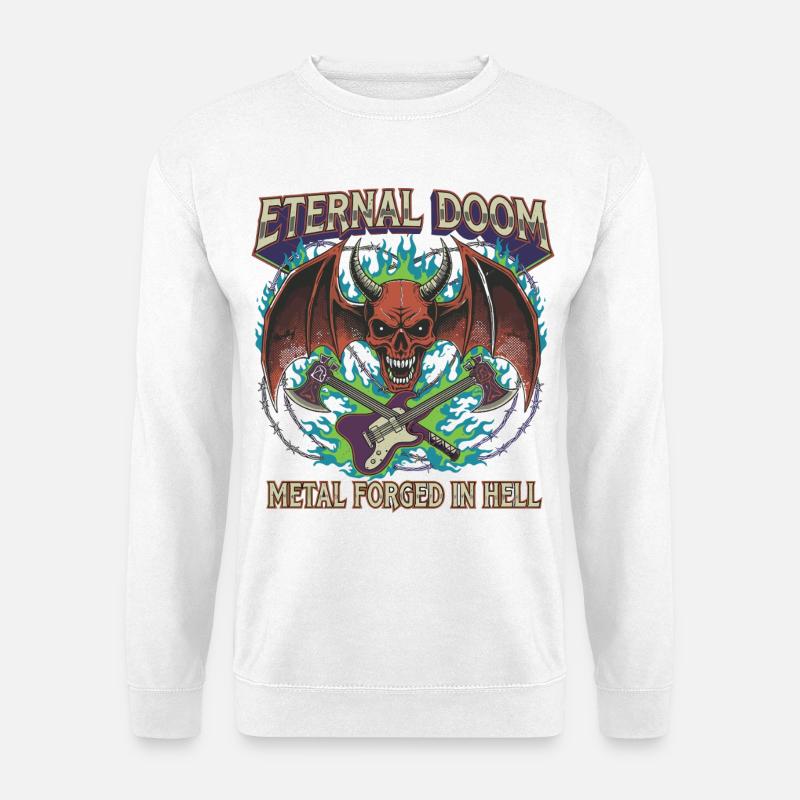 Eternal Doom Höllenmetall Artwork - Unisex Pullover - Weiß