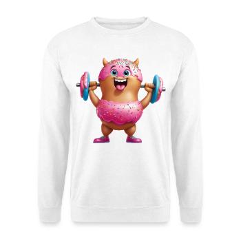 Donut Monster Krafttraining - Unisex Pullover - Weiß - Vorne