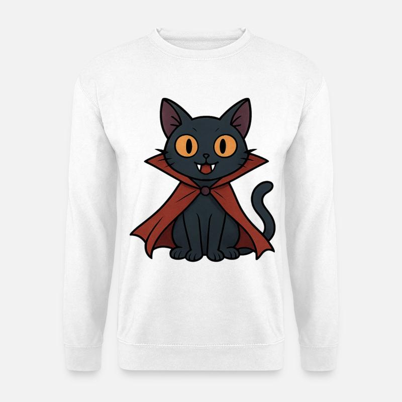 Vampire kitten in cape black cat - Unisex Sweatshirt - white