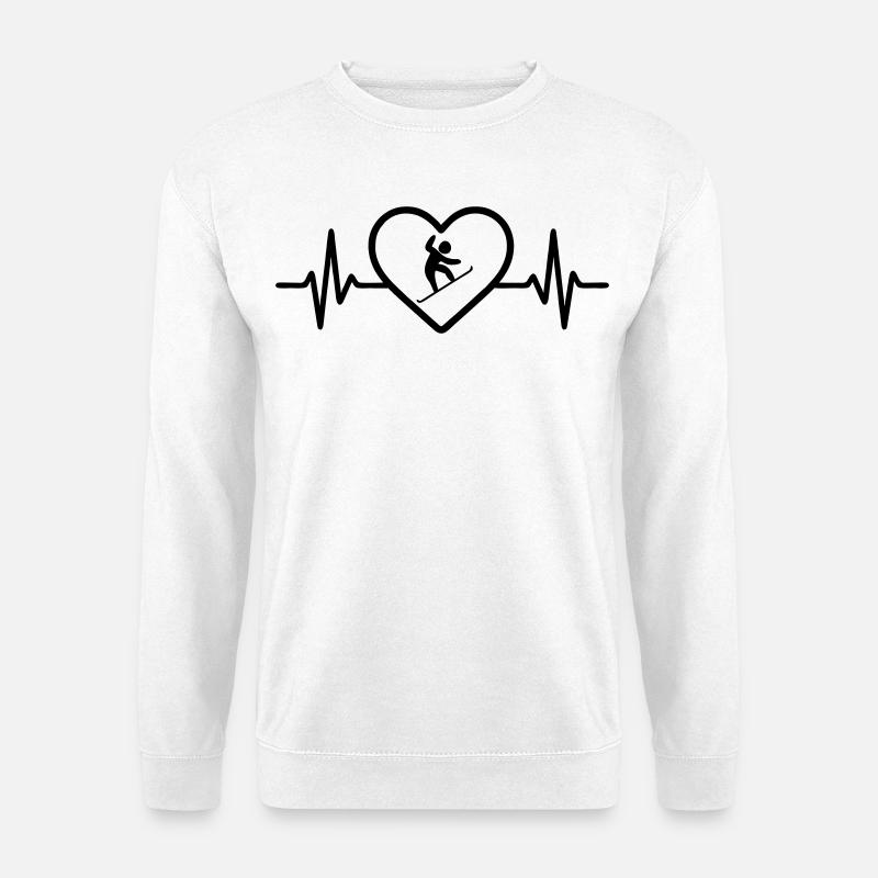 Snowboard Berge Herz - Unisex Pullover - Weiß