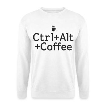 Kaffee-Pause Ctrl-Alt-Coffee - Unisex Pullover - Weiß - Vorne