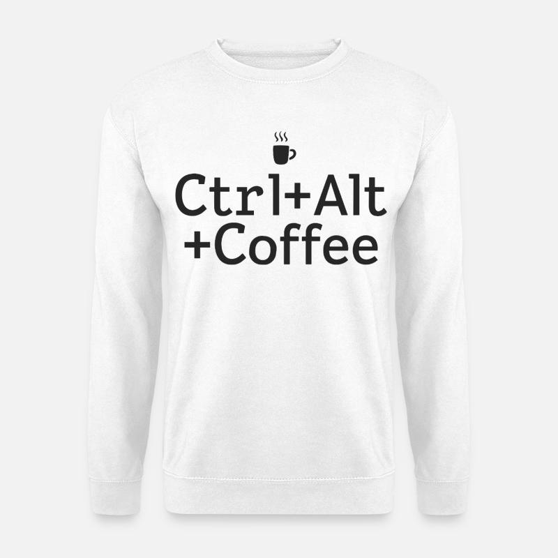 Kaffee-Pause Ctrl-Alt-Coffee - Unisex Pullover - Weiß