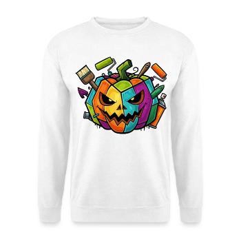 Halloween Graffiti Kürbis - Unisex Pullover - Weiß - Vorne