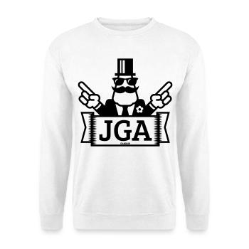 JGA Handzeichen (Junggesellenabschied / 1C) - Unisex Pullover - Weiß - Vorne
