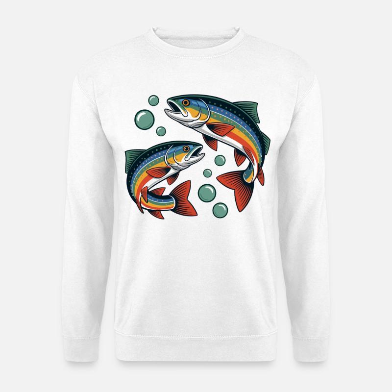 Regenbogenforellen - Unisex Pullover - Weiß