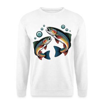 Springende Forellen - Unisex Pullover - Weiß - Vorne