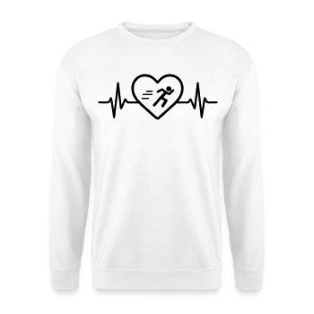 Course à pied, jogging, sports cardiaques - Sweat-shirt Unisexe - blanc - Devant