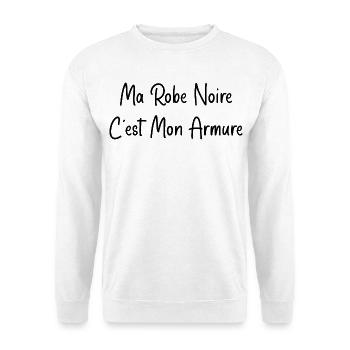 Ma robe noire est mon armure - Sweat-shirt Unisexe - blanc - Devant