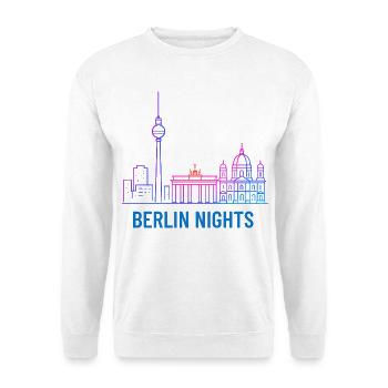 Berlin Nights Neon Skyline - Unisex Sweatshirt - white - Front