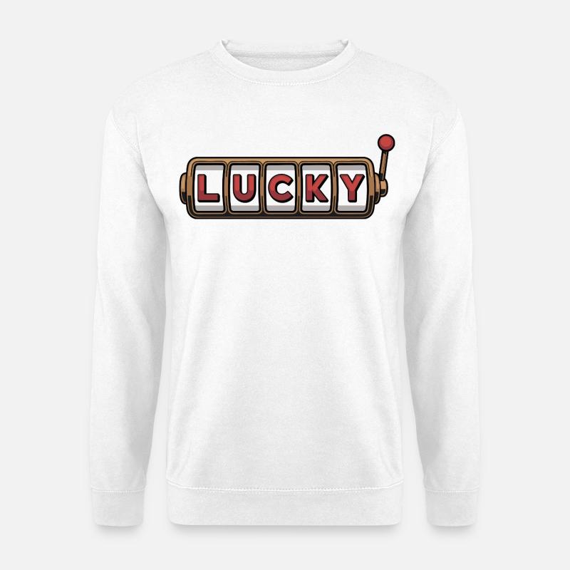 Lucky Slot Maschinen Design - Unisex Pullover - Weiß