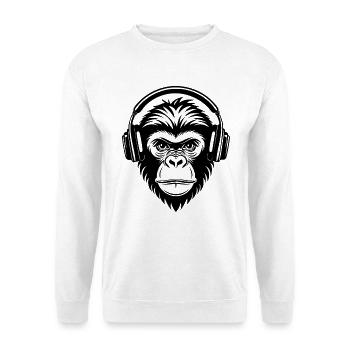 Graffiti Affenkopf Streetstyle Beat Edition Shirt - Unisex Pullover - Weiß - Vorne