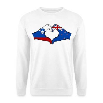 Slovénie, Nouvelle-Zélande, Drapeau, Herform, Mains - Sweat-shirt Unisexe - blanc - Devant