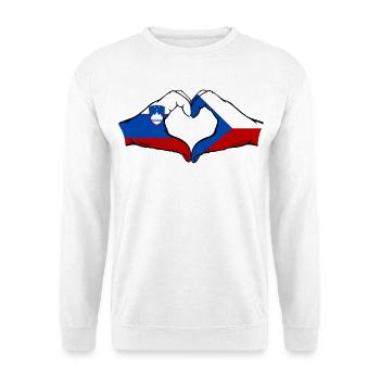 Slowenien Tschechien Flagge Hände - Unisex Pullover - Weiß - Vorne