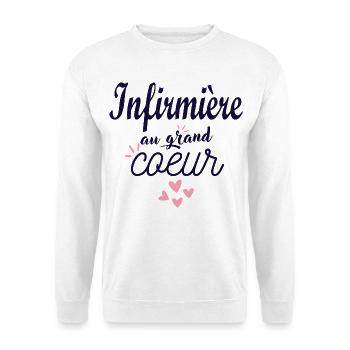 Cadeau infirmière personnalisé - super infirmière - Sweat-shirt Unisexe - blanc - Devant