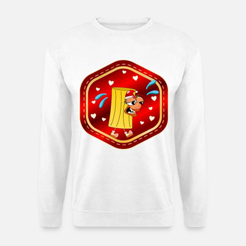 WEIHNACHTEN WEIHNACHTSMANN NUDELN ESSEN - Unisex Pullover - Weiß