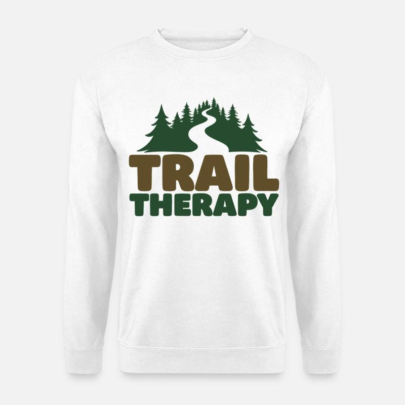 TRAIL THERAPY Spruch Statement - Unisex Pullover - Weiß