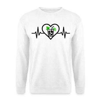 Mojito Heart Aperitif Cocktail - Unisex Sweatshirt - white - Front