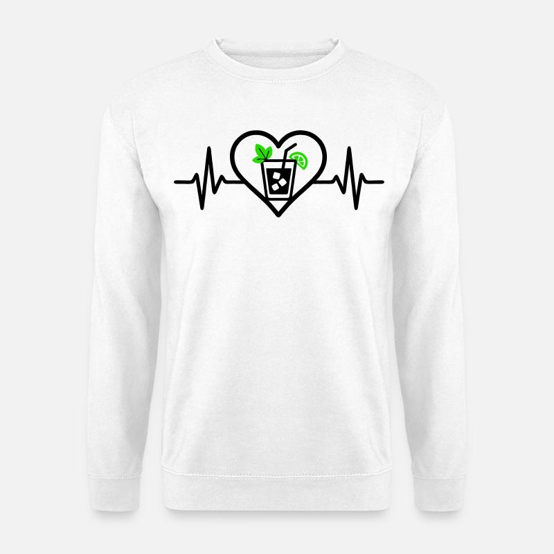 Mojito Herz Aperitif Cocktail - Unisex Pullover - Weiß