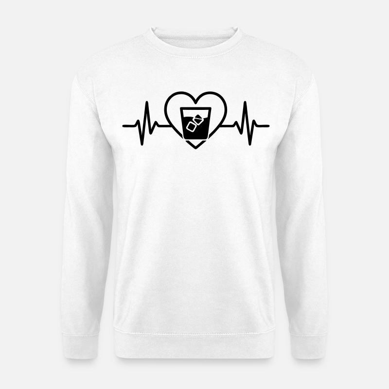 Whisky Herz Glas Aperitif Elegant - Unisex Pullover - Weiß