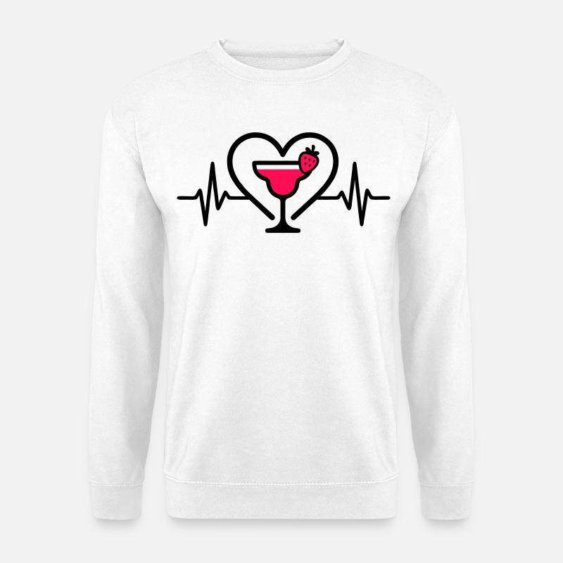 Daiquiri Herz Cocktail Erdbeere - Unisex Pullover - Weiß