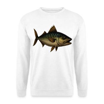 Lebendige Makrele Fisch Illustration - Unisex Pullover - Weiß - Vorne