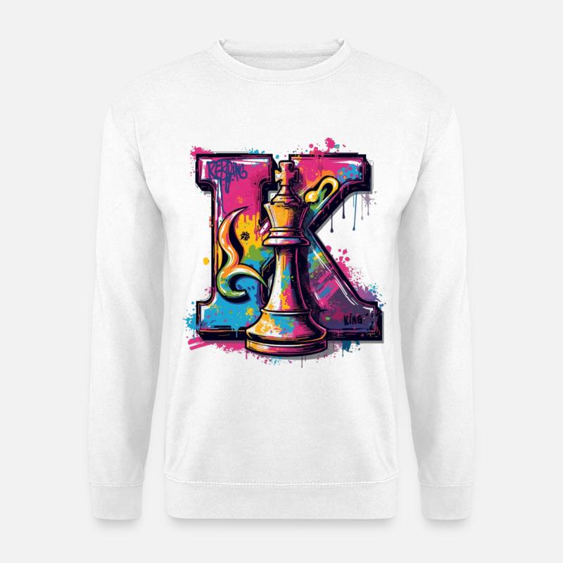 King in Graffiti Artwork Chess - Unisex Sweatshirt - white