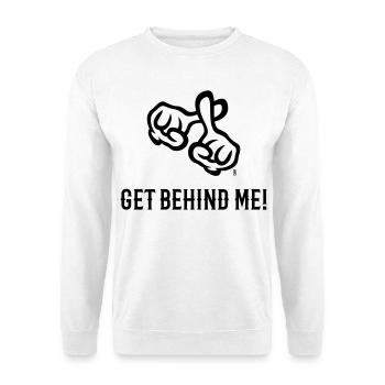 Mettez-vous derrière moi ! (Croix / Bible / Religion / 1C) - Sweat-shirt Unisexe - blanc - Devant