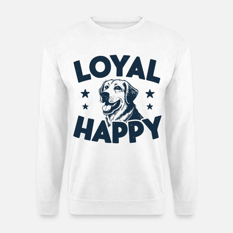 Treues und fröhliches Hündchen - Unisex Pullover - Weiß