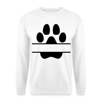 Hundepfoten Namensschild - Unisex Pullover - Weiß - Vorne