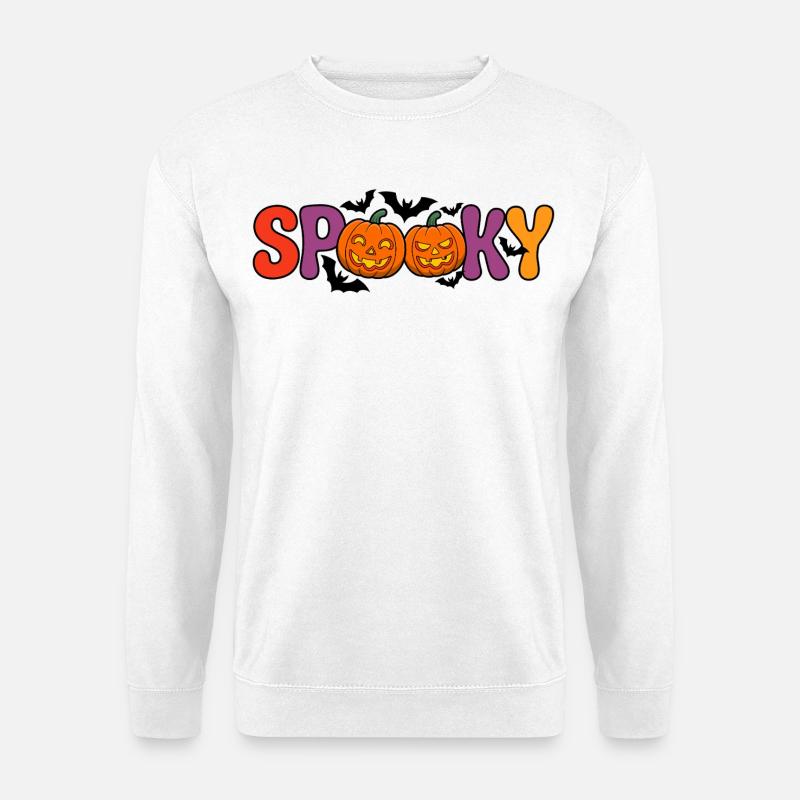 Spukige Kürbisbuchstaben - Unisex Pullover - Weiß