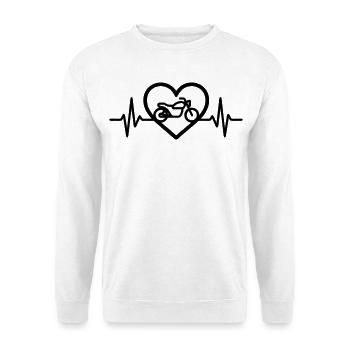Motorcycle Heart Biker Passion - Unisex Sweatshirt - white - Front