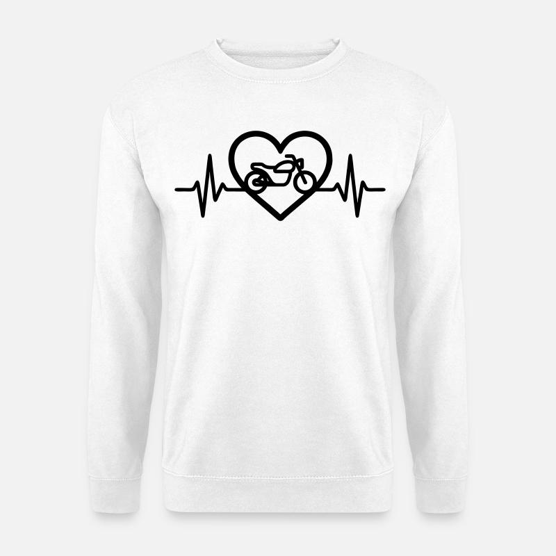 Motorrad Herz Biker Leidenschaft - Unisex Pullover - Weiß