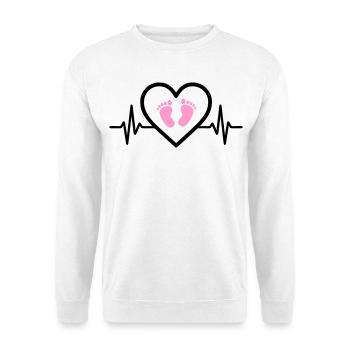 Pregnancy Heart Pink Baby Feet Girl - Unisex Sweatshirt - white - Front