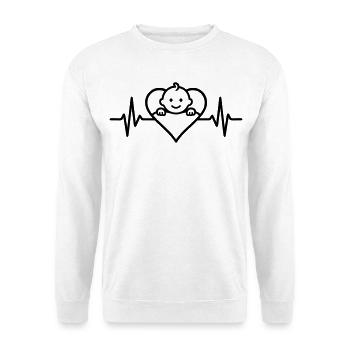 Coeur Bébé Grossesse - Sweat-shirt Unisexe - blanc - Devant