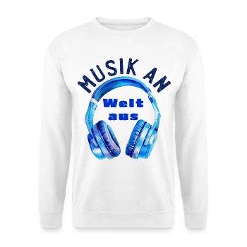 Casque - Musique activée - Éteindre l’univers - Musicien - Sweat-shirt Unisexe - blanc - Devant