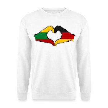 Lithuania Germany Flag Hands Heart Shape - Unisex Sweatshirt - white - Front