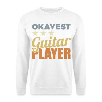 Durchschnittlicher Gitarrenspieler - Unisex Pullover - Weiß - Vorne - Alina (178cm) & Michal (187cm)