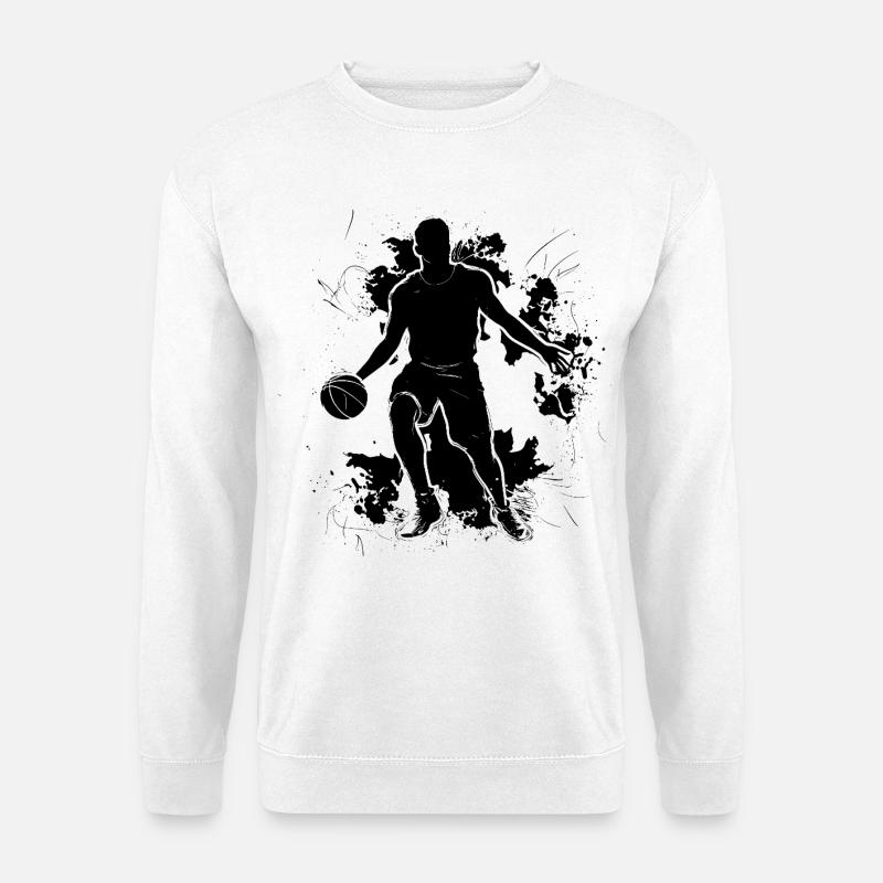 Basketballspieler Skizze - Unisex Pullover - Weiß