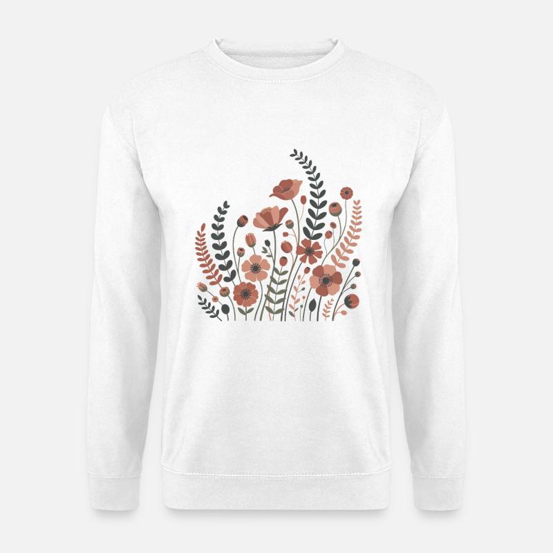 Boho Blumen – Blühende Harmonie - Unisex Pullover - Weiß