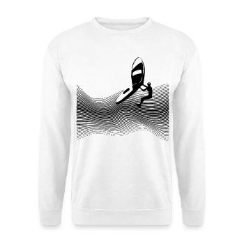 Wingfoiler auf grafischen Wellen - Unisex Pullover - Weiß - Vorne