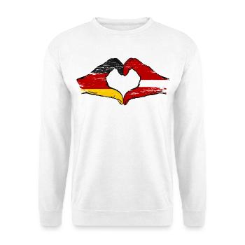 Germany Latvia Flag Hands Heart Shape Used - Unisex Sweatshirt - white - Front