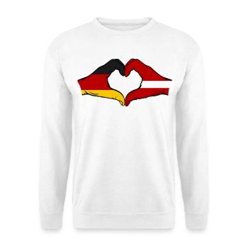 Holland Latvia flag hands heart shape used - Unisex Sweatshirt - white - Front