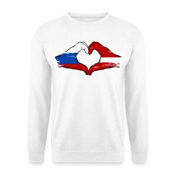 Russia Latvia Flag Hands Heart Shape - Unisex Sweatshirt - white - Front