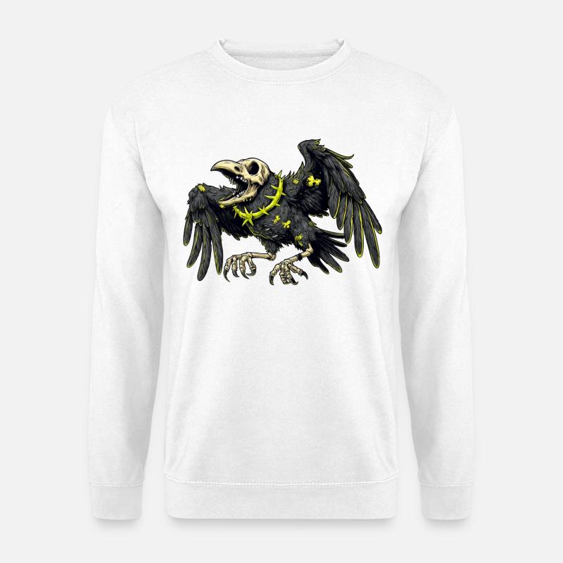 Neon Skeleton Crow - Unisex Sweatshirt - white