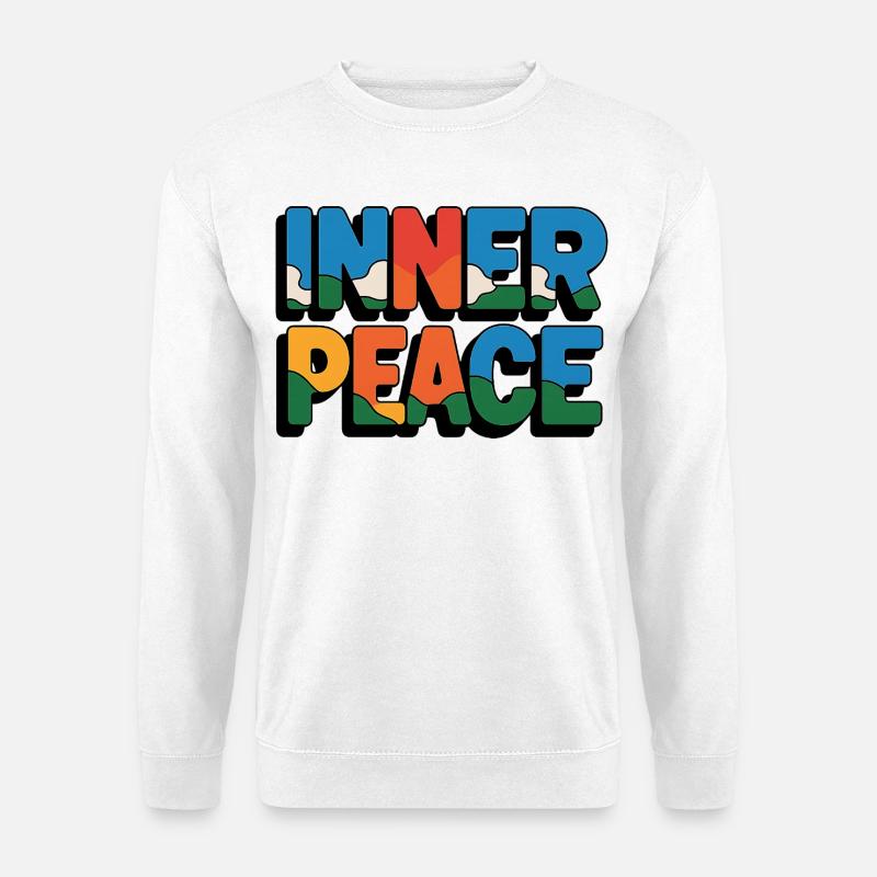 Inner Peace Regenbogen-Buchstaben - Unisex Pullover - Weiß