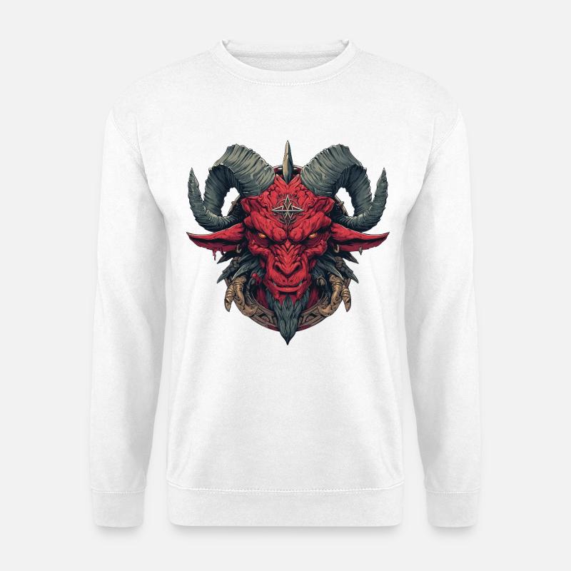 Red Demon Horned Crest - Unisex Sweatshirt - white