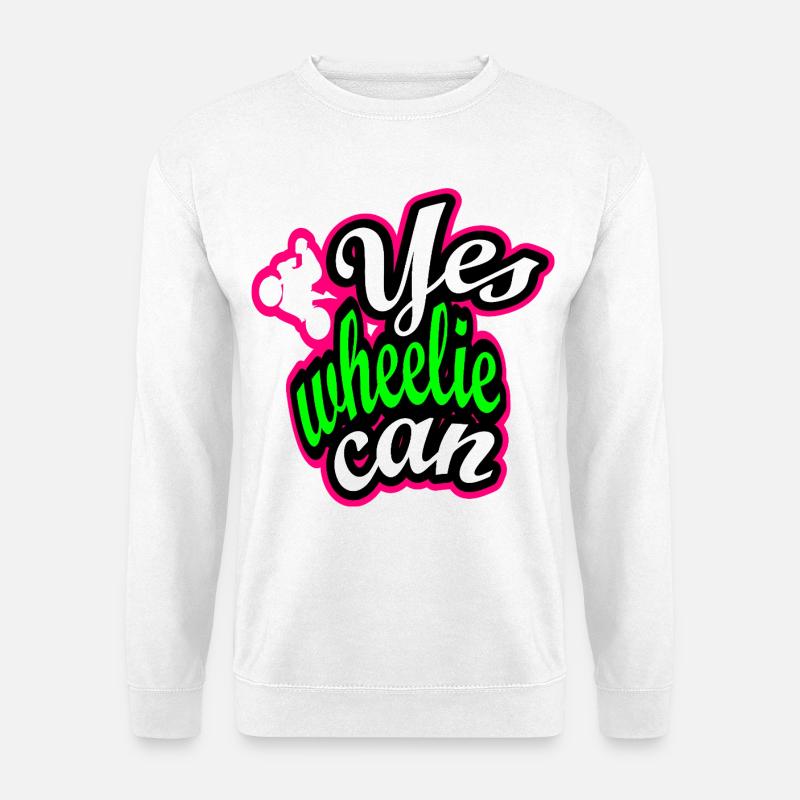  Wheelie Streetstyle Design - Unisex Pullover - Weiß