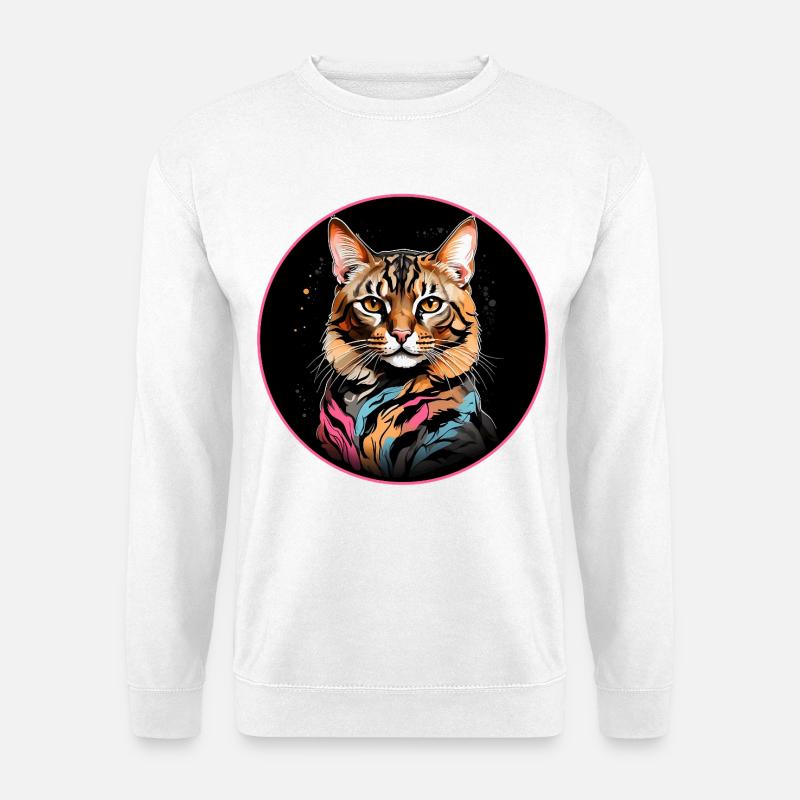 Bengalkatze Portrait - Unisex Pullover - Weiß